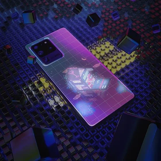 Cyberpunk Peach Drink LED Case for Samsung