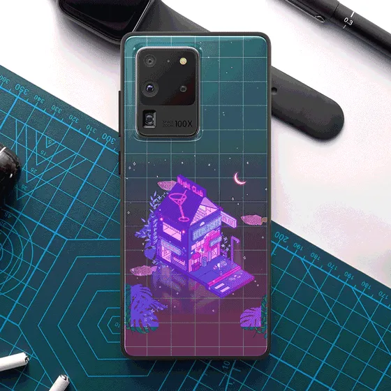Cyberpunk Peach Drink LED Case for Samsung
