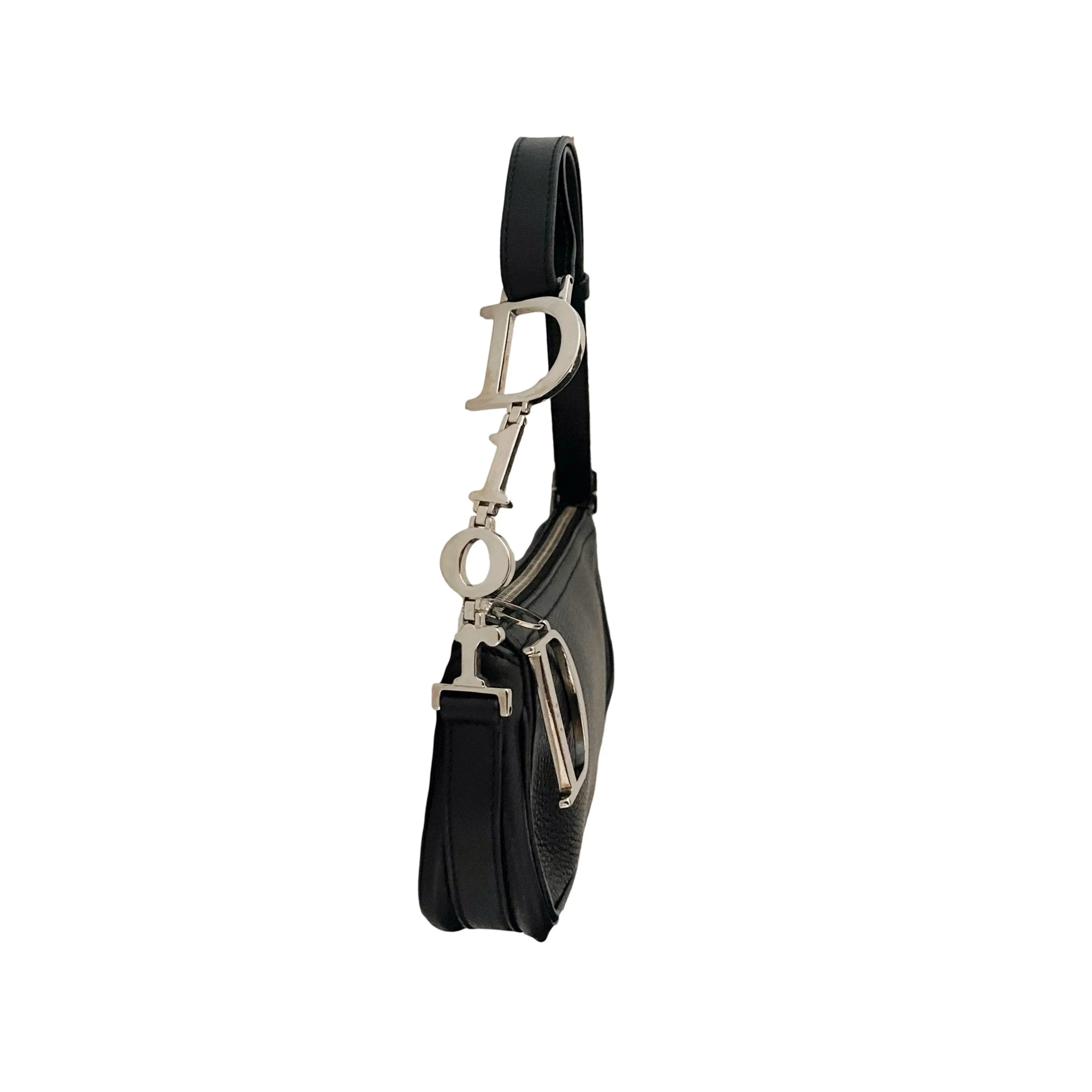 Dior Black Logo Mini Leather Shoulder Bag