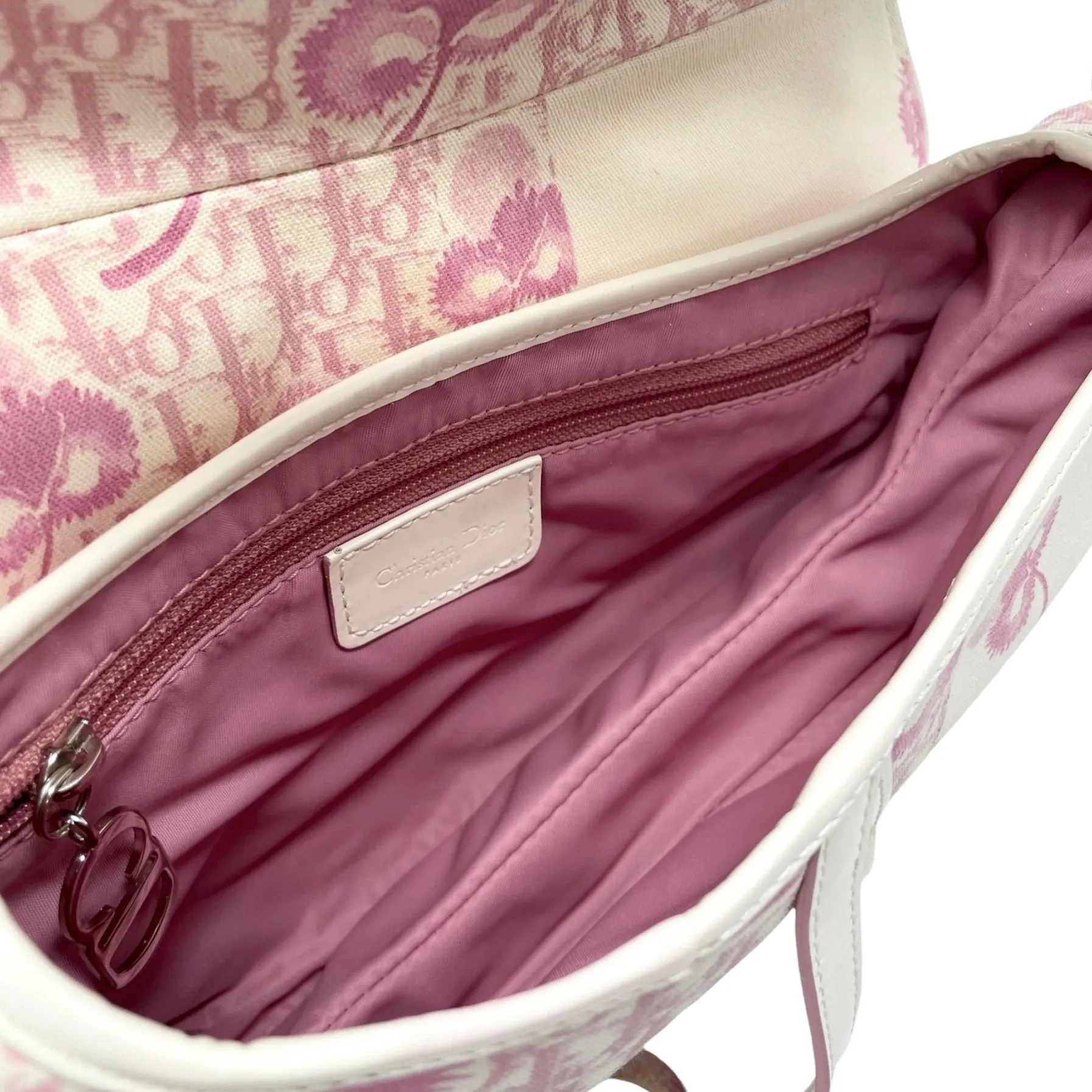 Dior Pink Cherry Blossom Saddle Bag