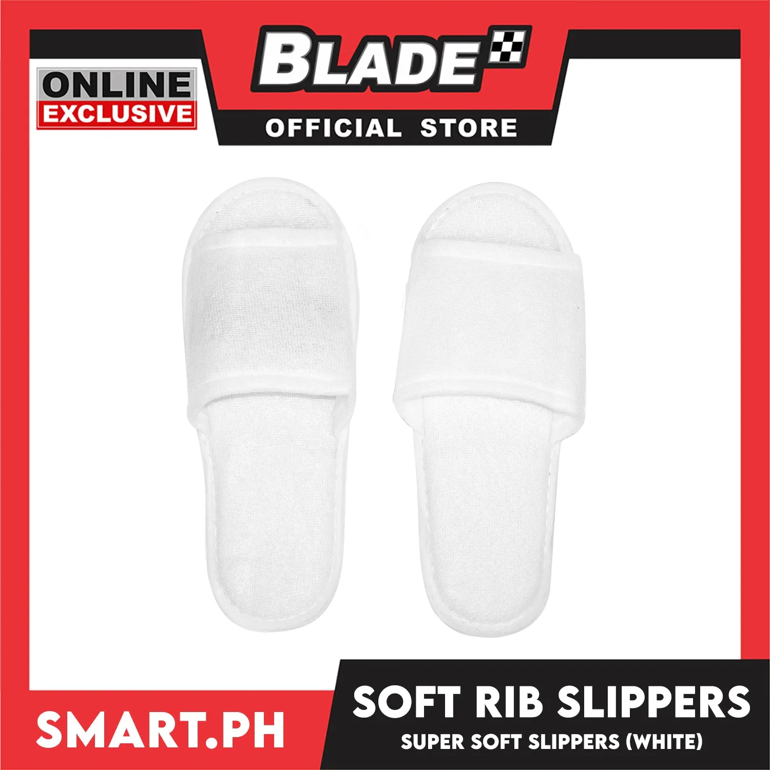 Disposable Soft Rib Slipper (White) Used for Home, Hotel and Spa
