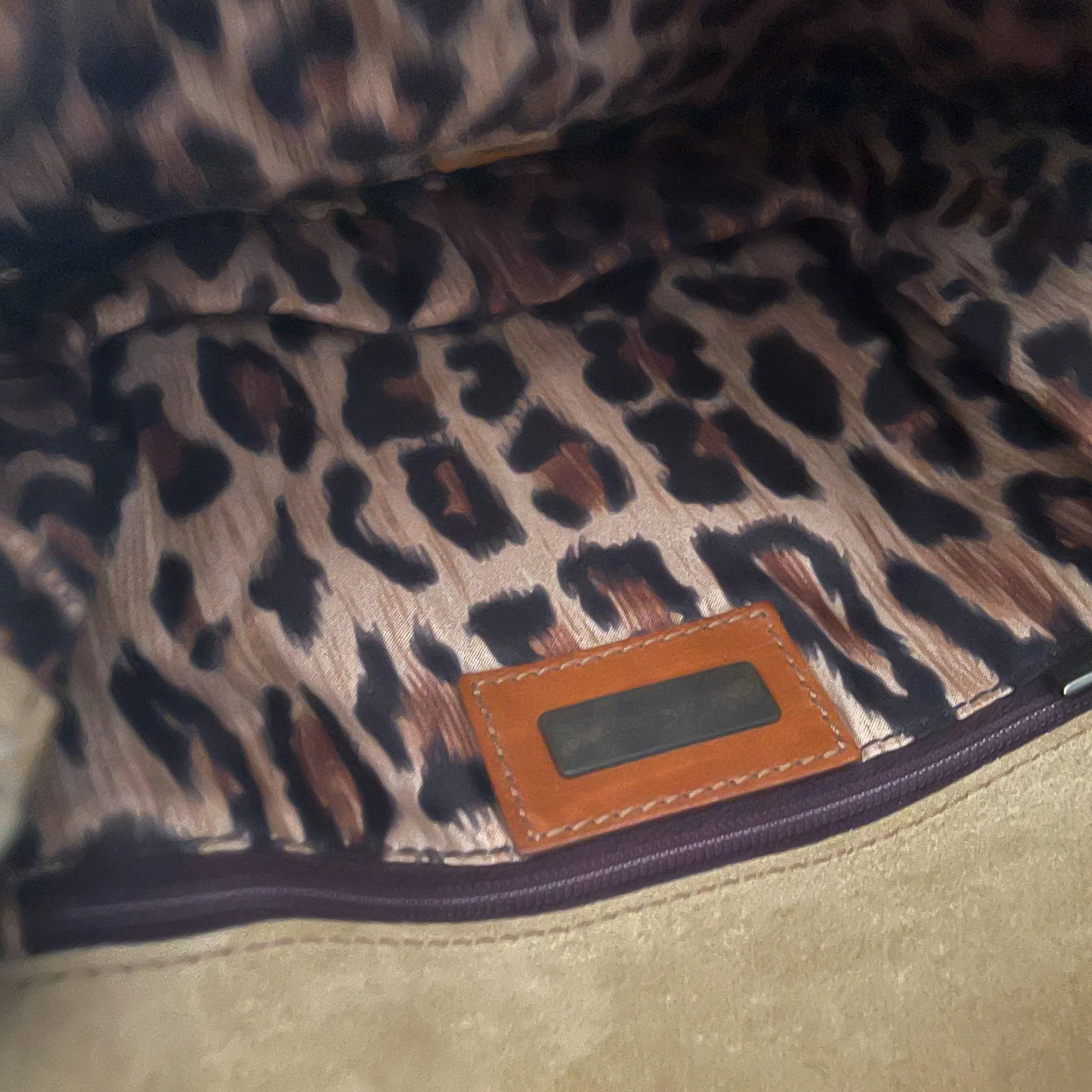 Dolce & Gabbana Tan Butterfly Suede Shoulder Bag