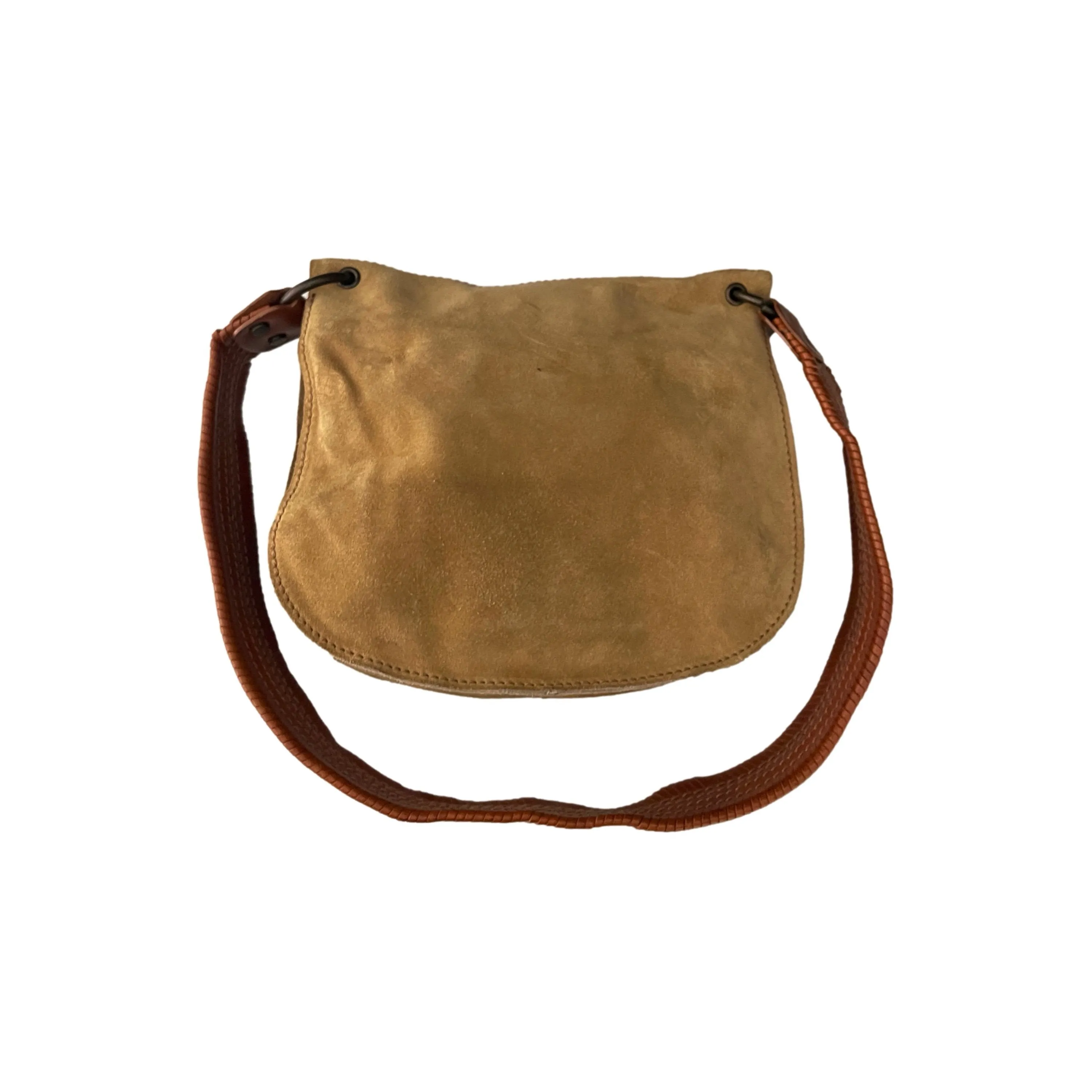 Dolce & Gabbana Tan Butterfly Suede Shoulder Bag