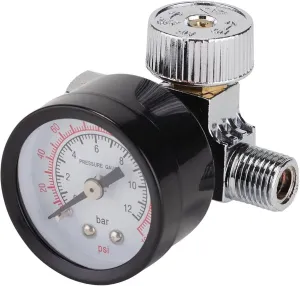 Draper 28379 1/4" BSP On-Gun Air Regulator Gauge 180psi