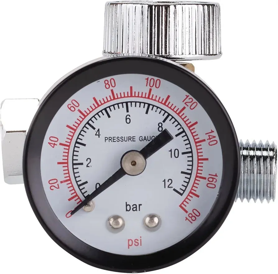 Draper 28379 1/4" BSP On-Gun Air Regulator Gauge 180psi