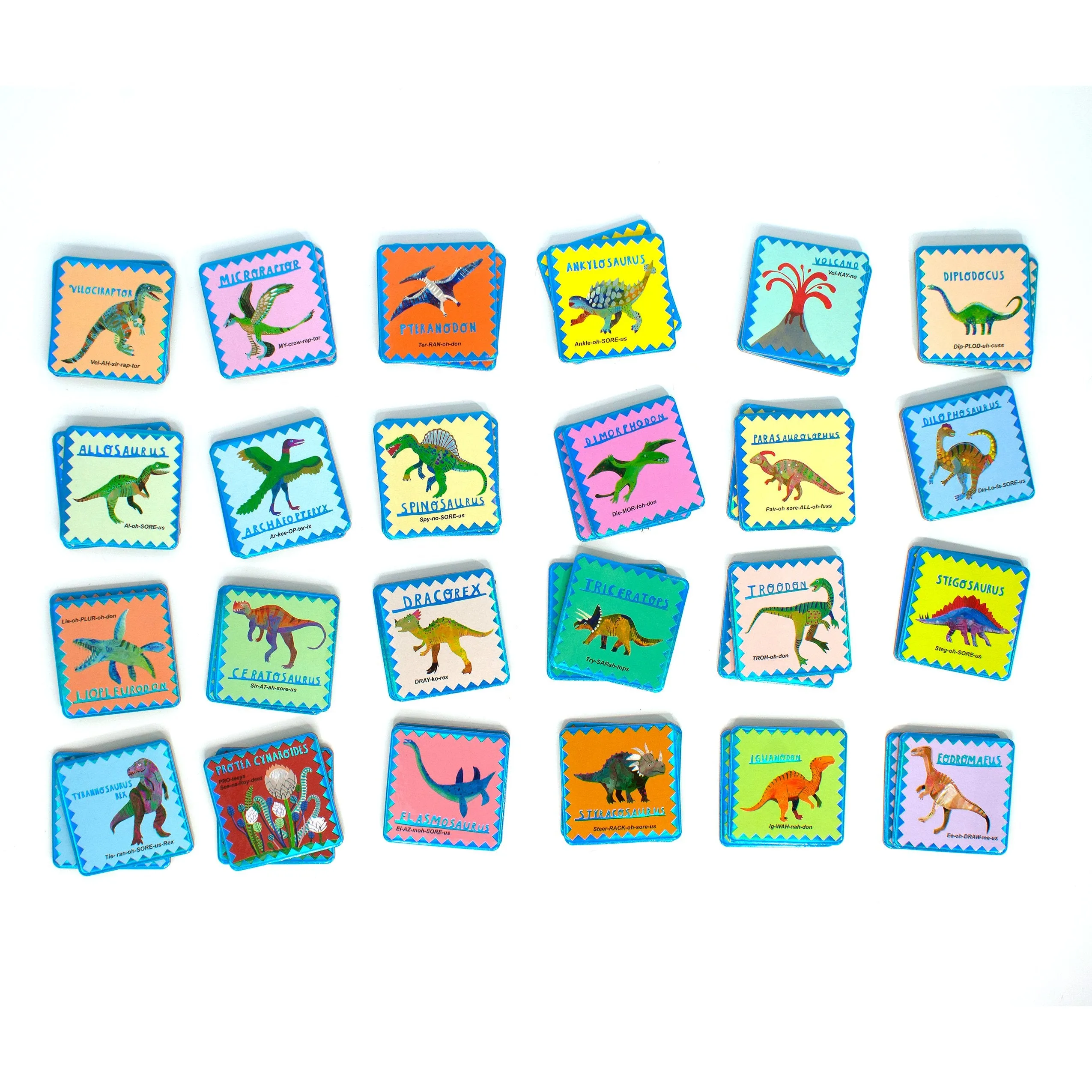 eeBoo Memory Matching Game Shiny Dinosaur