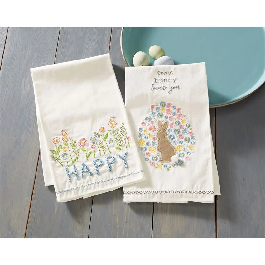 Embroidered Spring Towels