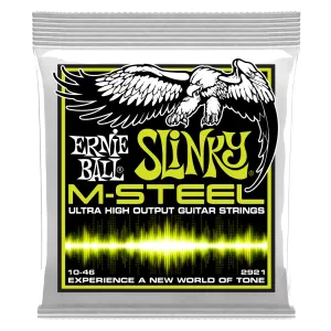ERNIE BALL REGULAR SLINKY 2921 M-STEEL ELECTRIC GUITAR STRINGS - 10-46 GAUGE