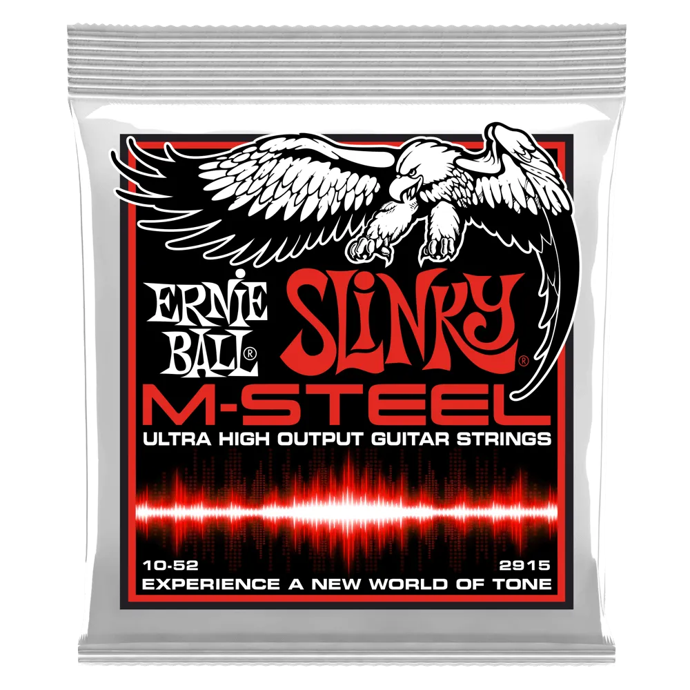ERNIE BALL SKINNY TOP HEAVY BOTTOM SLINKY 2915 M-STEEL ELECTRIC GUITAR STRINGS - 10-52 GAUGE