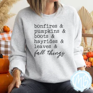 Fall Things Adult Sweatshirt