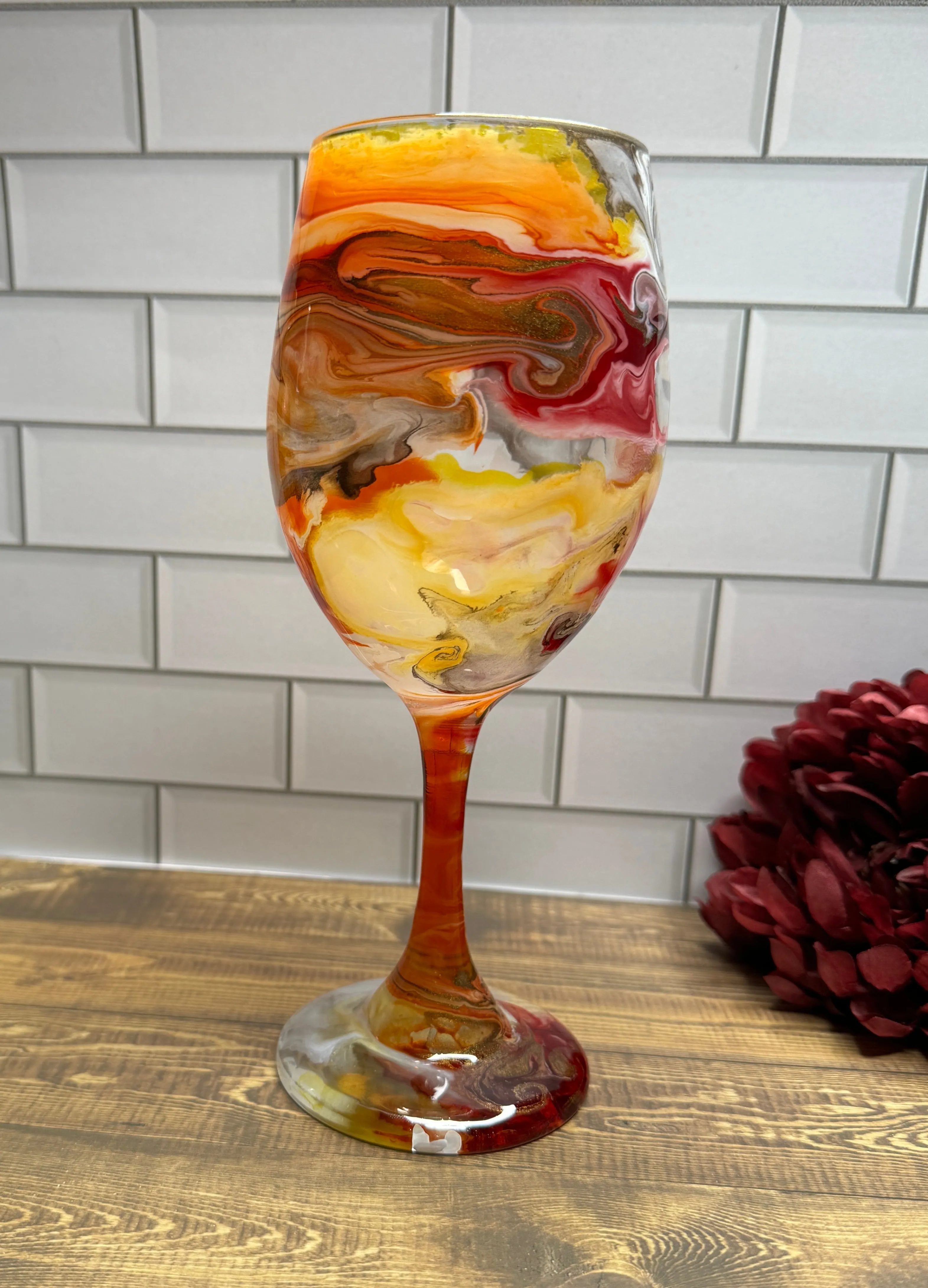Fall Wine Glass