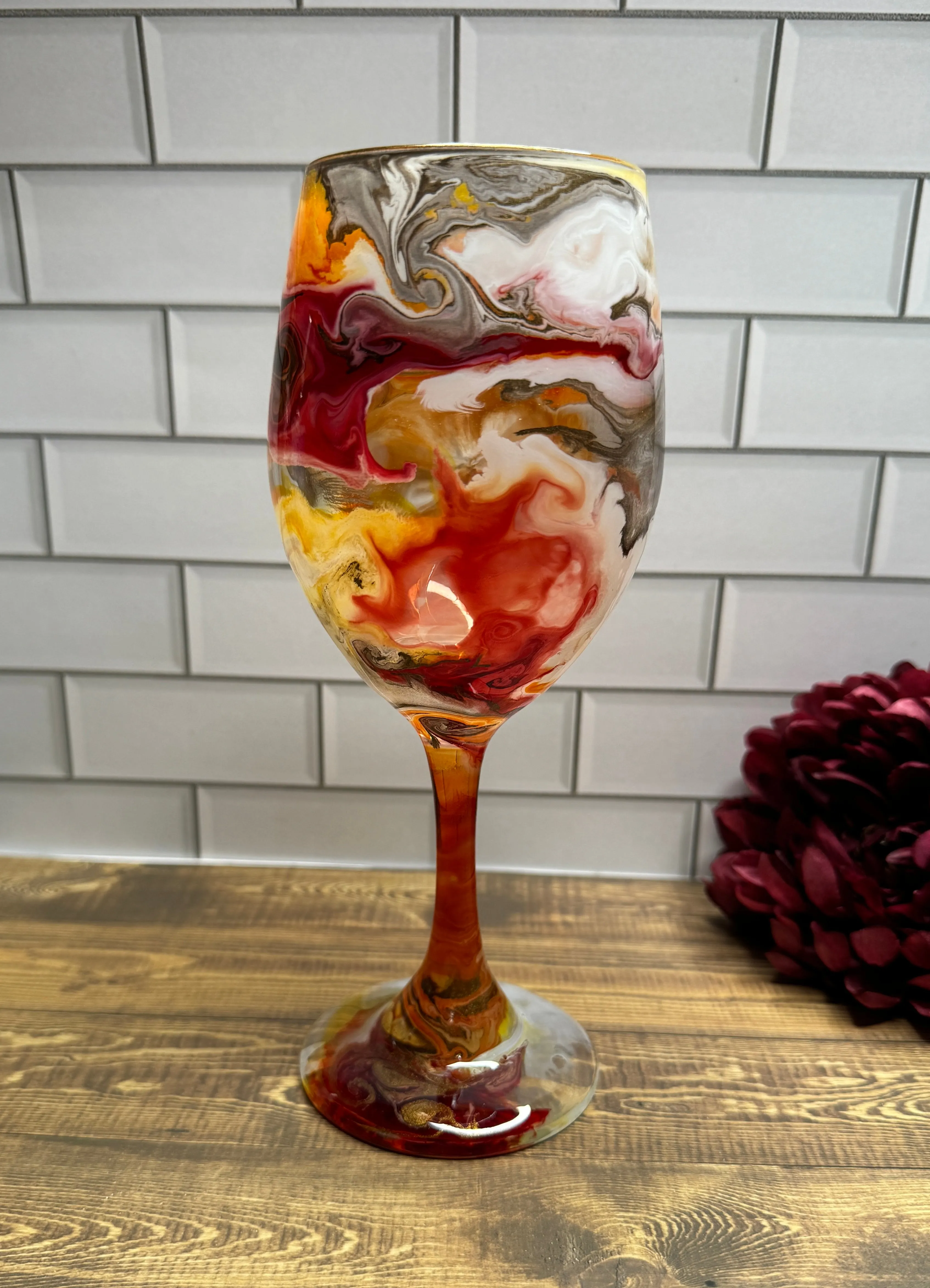 Fall Wine Glass