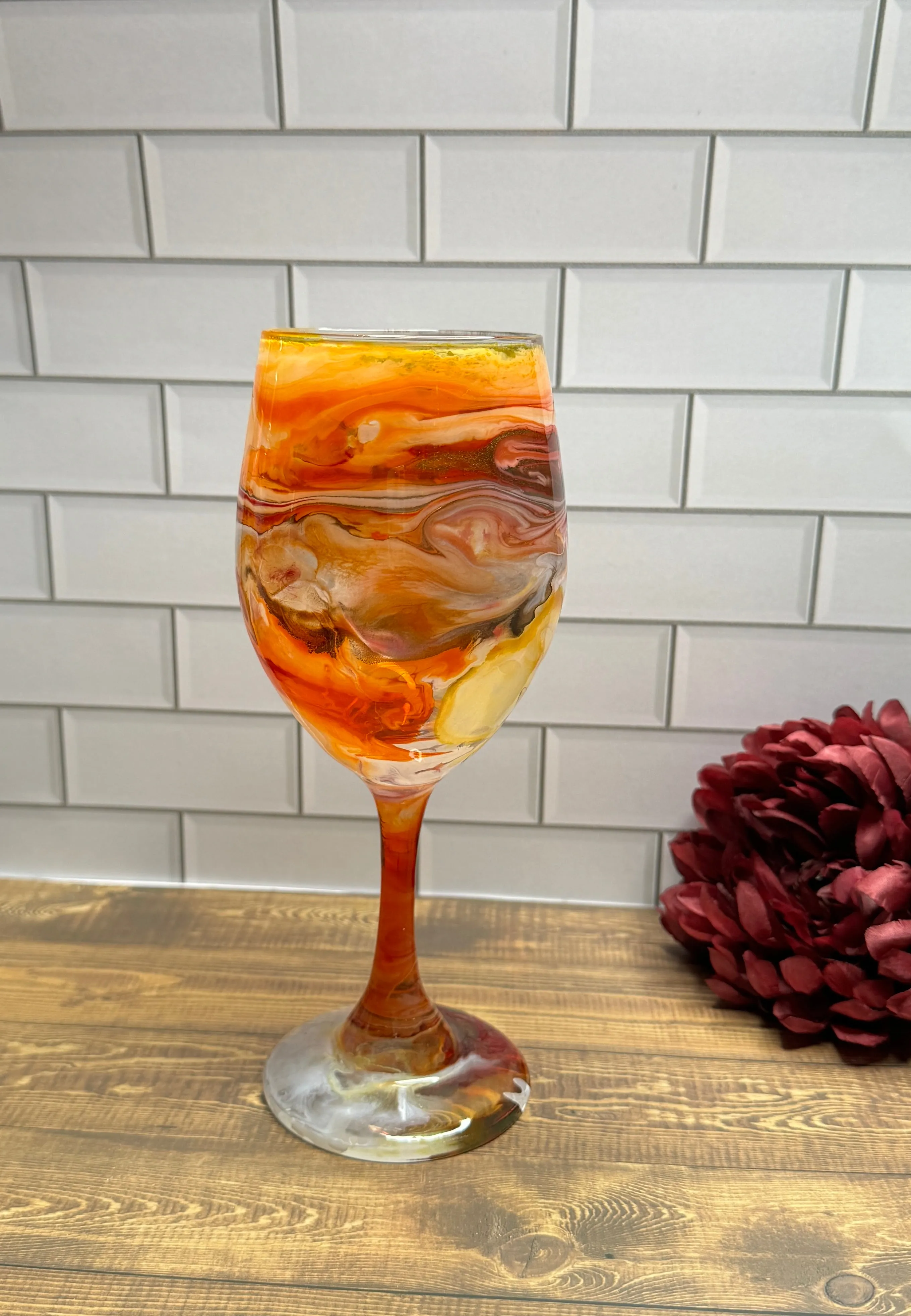 Fall Wine Glass