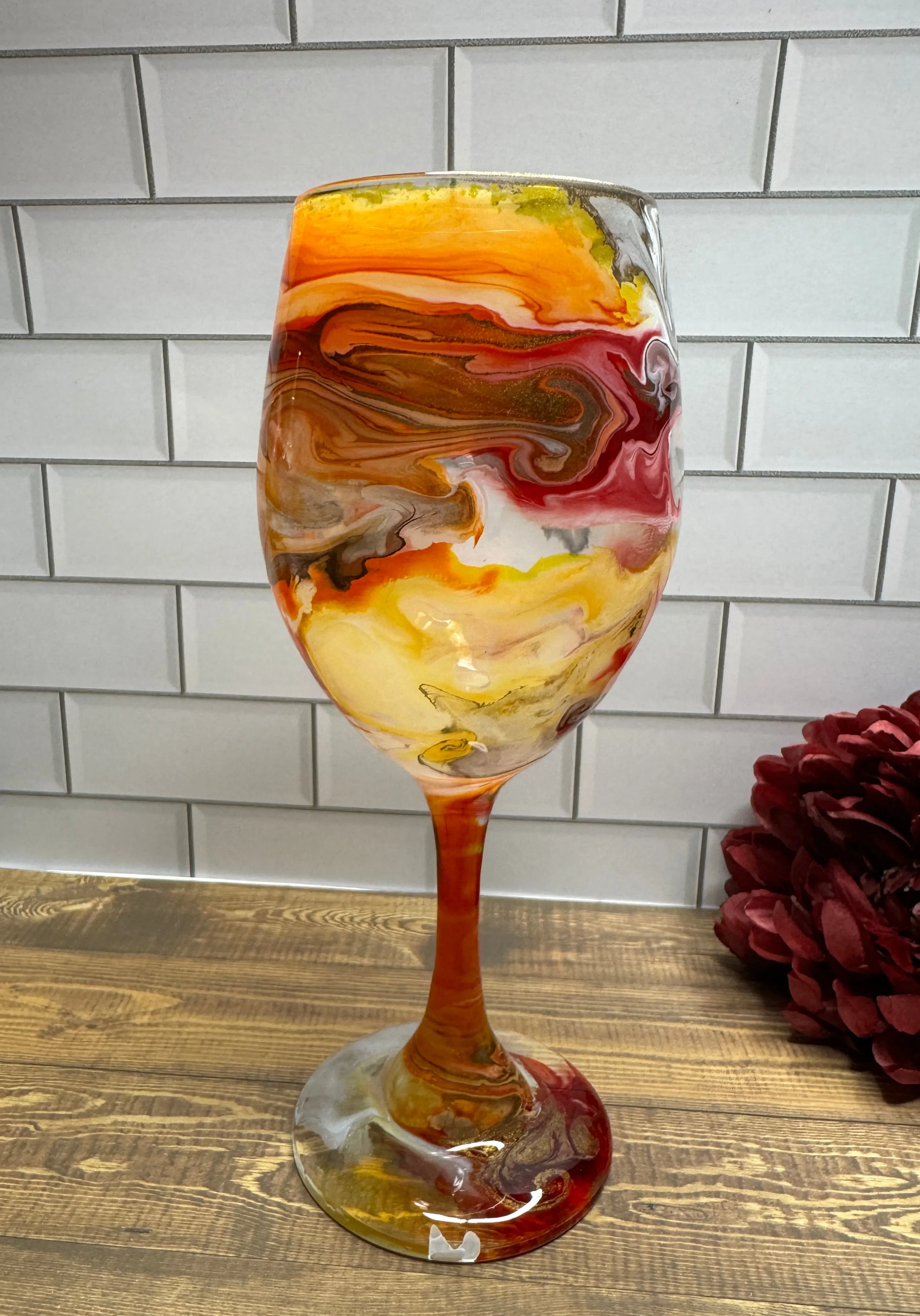 Fall Wine Glass