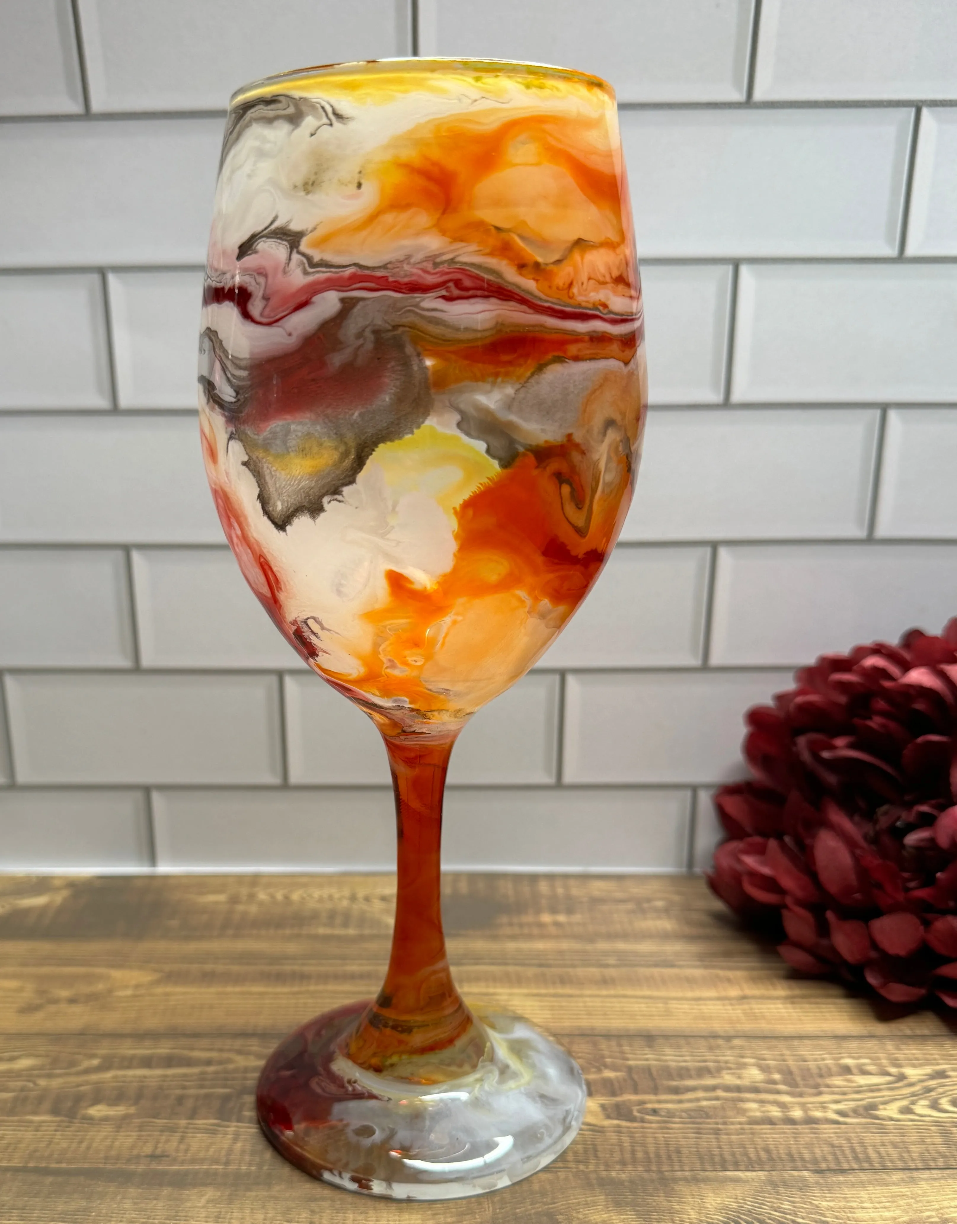 Fall Wine Glass