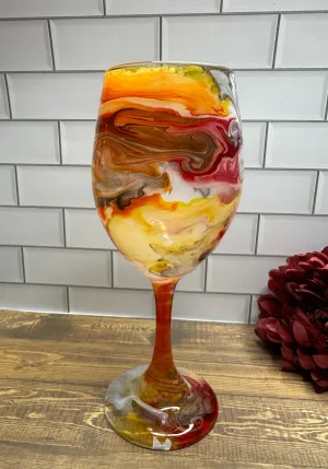 Fall Wine Glass