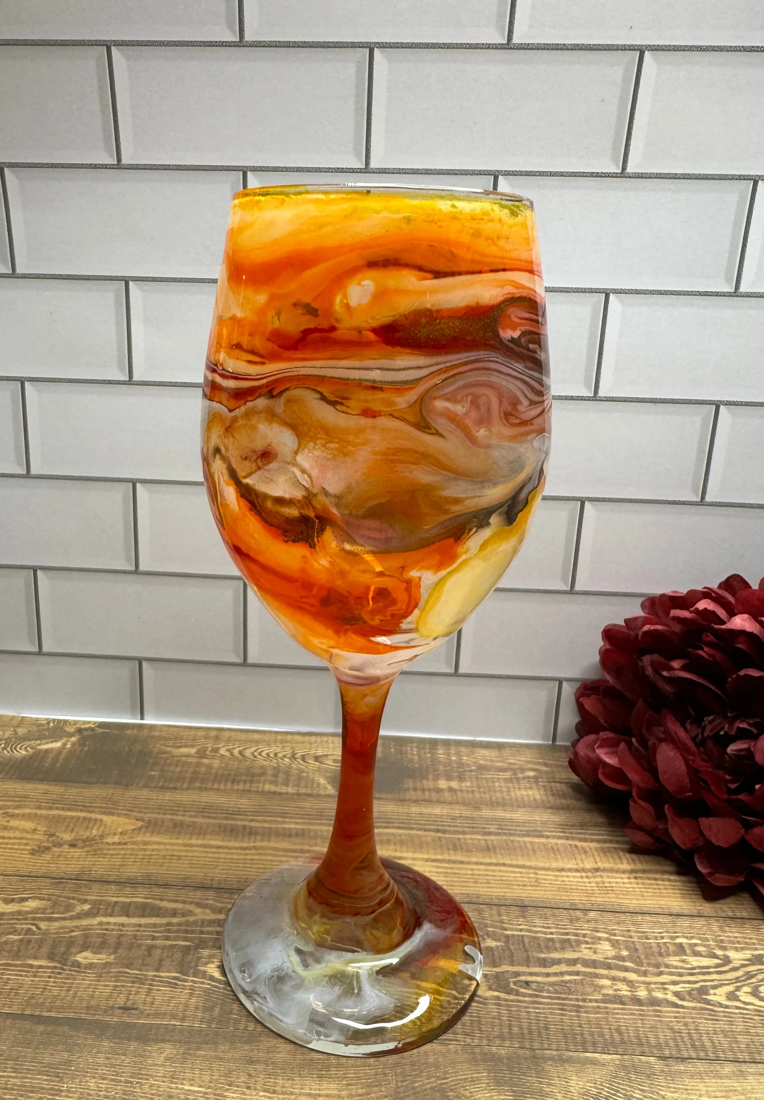 Fall Wine Glass