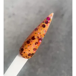 Falling for You Glitter acrylic powder, best glitter acrylic powder, glitter acrylic powder for acrylic nails, glitter nail dip, glitter nail dipping powder, acrylic powder, Orange Glitter Acrylic