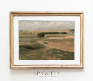 Farmland Landscape - Vintage Muted Neutral Field L244