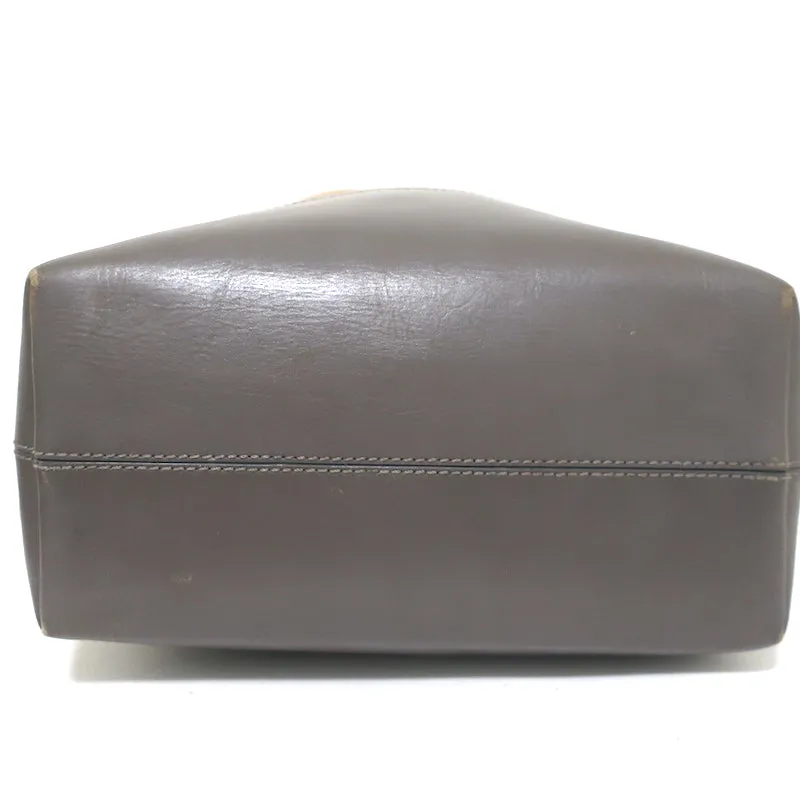 Fendi 2Bag Colorblock Tote Brown & Gray Leather Large Shoulder Bag