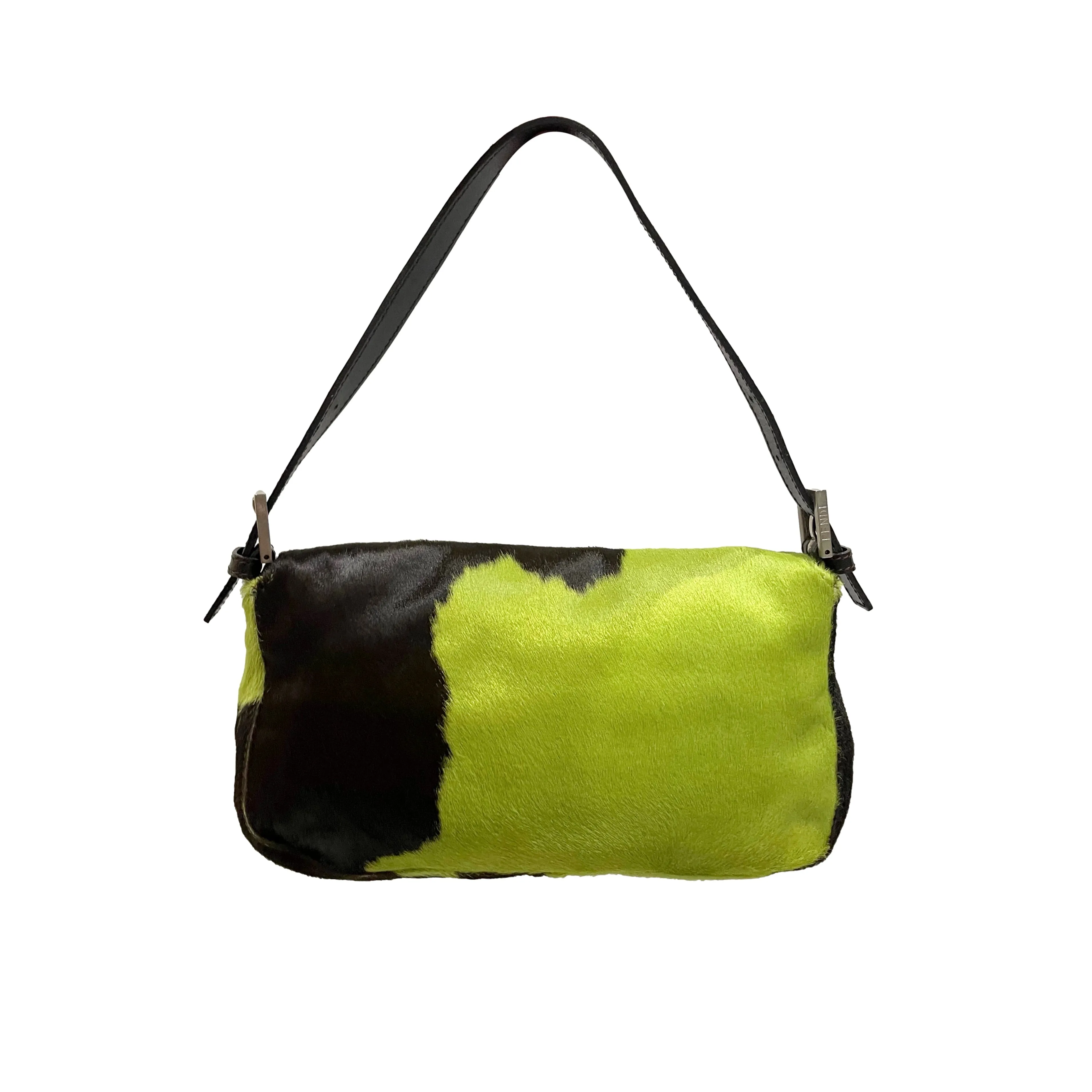 Fendi Green Cow Print Baguette