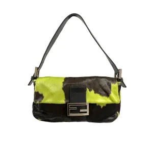Fendi Green Cow Print Baguette
