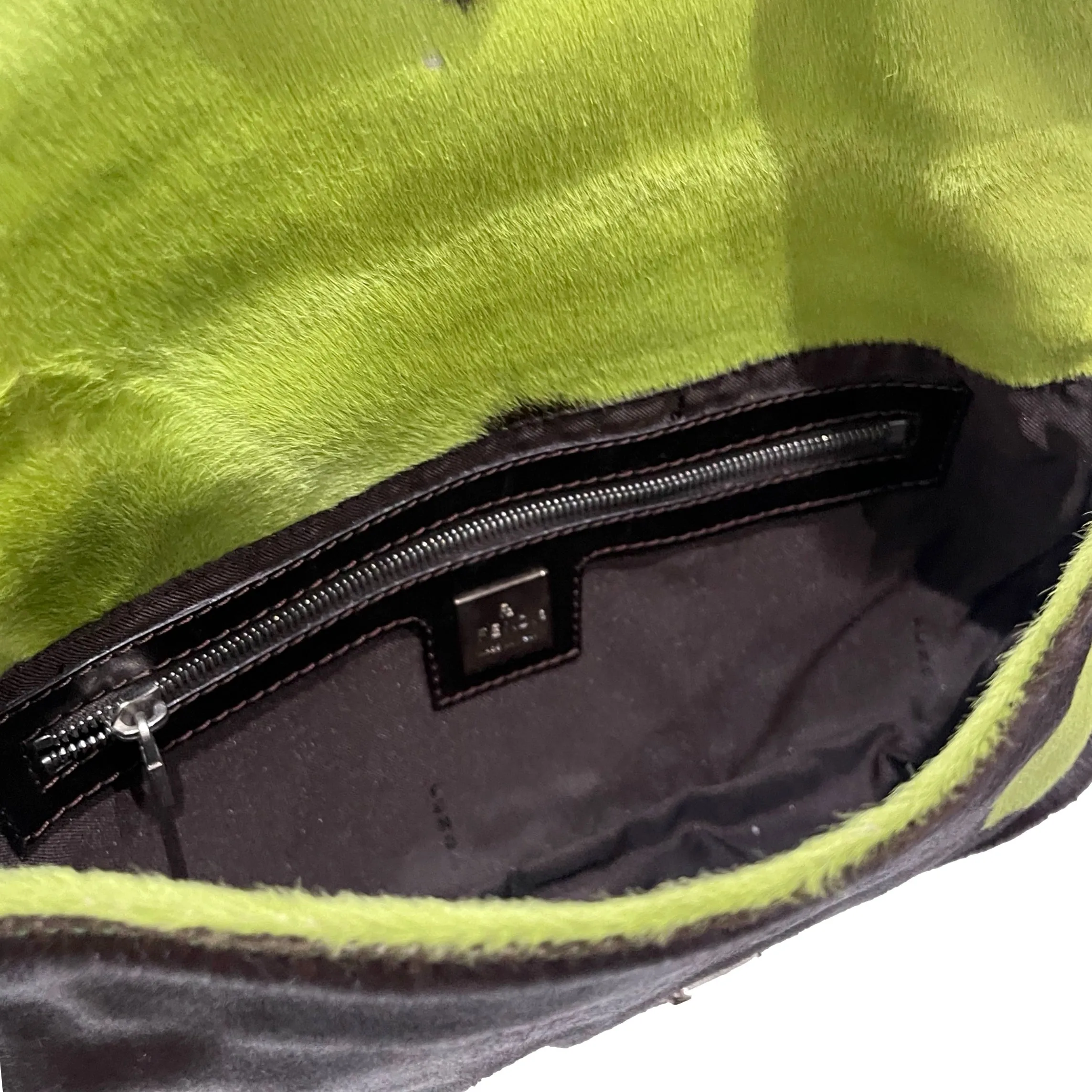 Fendi Green Cow Print Baguette
