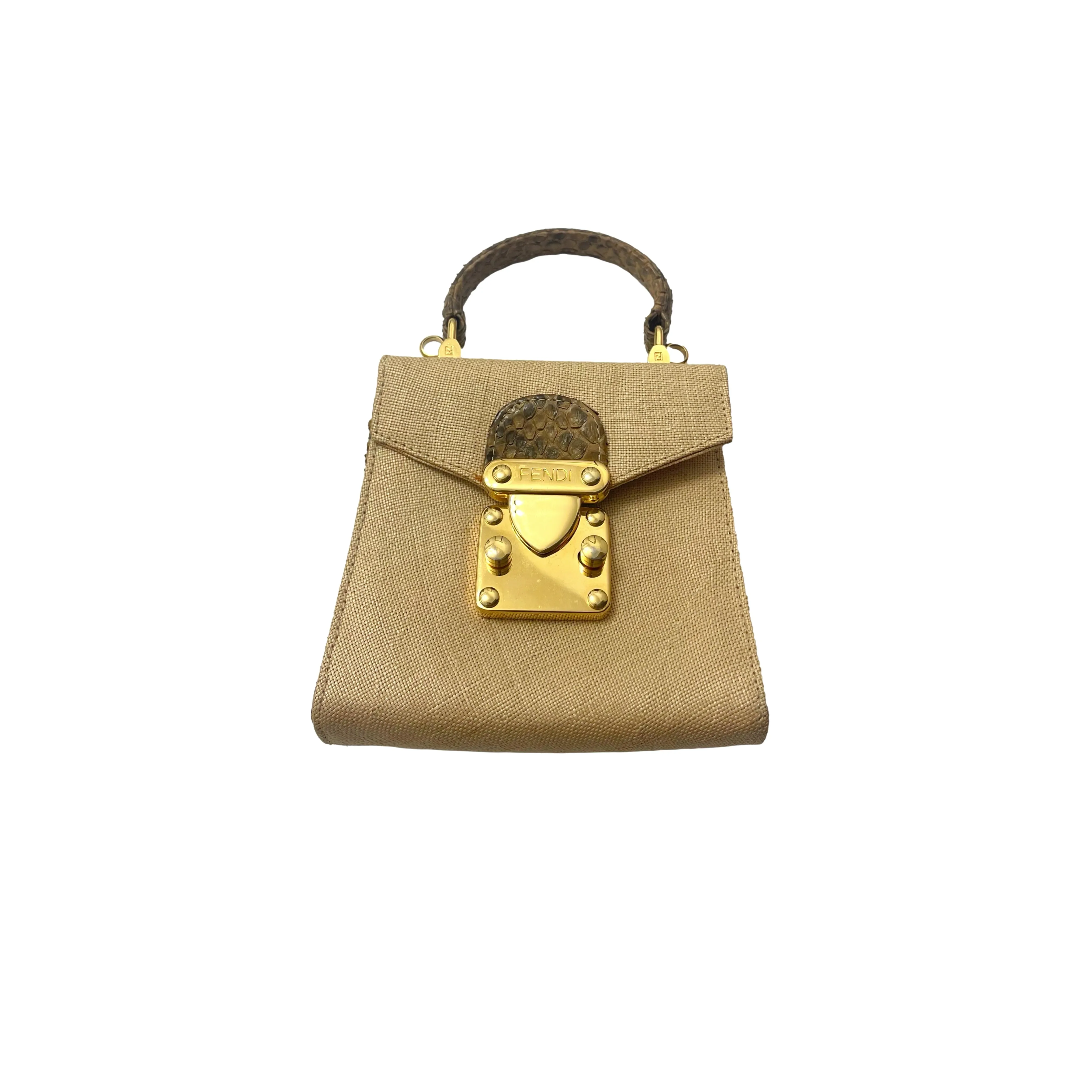 Fendi Micro Snakeskin Top Handle Bag