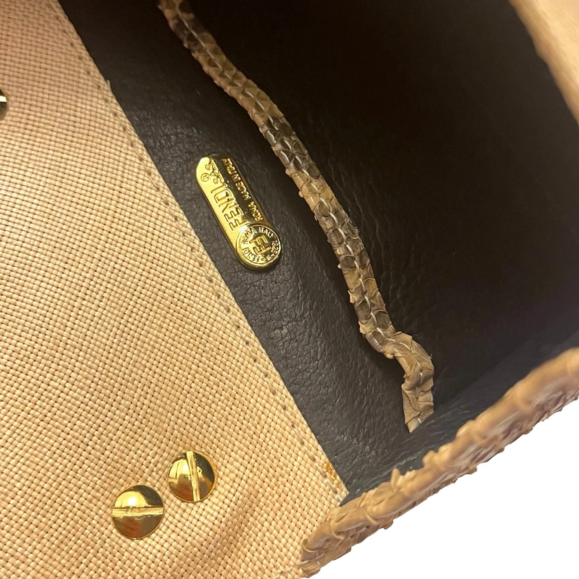 Fendi Micro Snakeskin Top Handle Bag