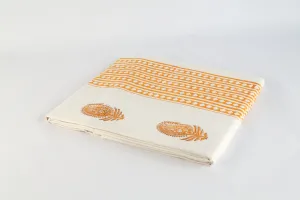 Flat Bed sheet: Orange on White