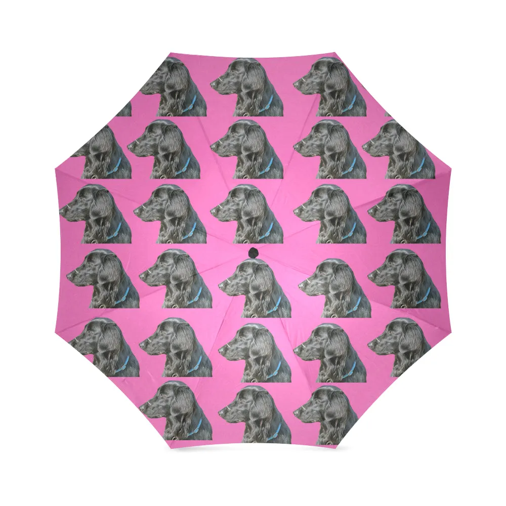 Flat Coat Retriever Umbrella - Pink