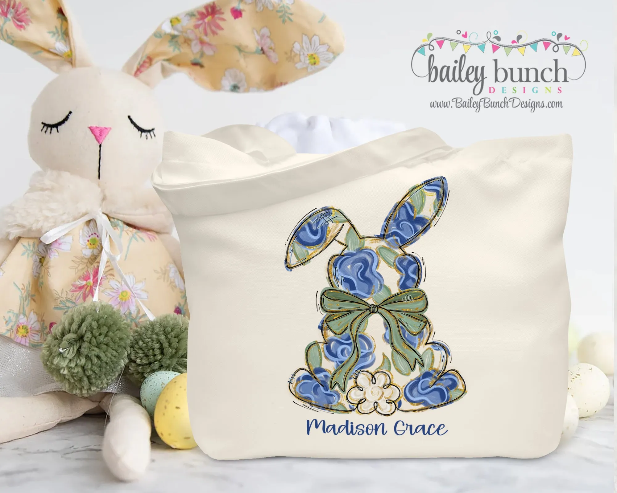 FLORAL Bunny Tote Bag FLORALBUNNYTOTE0520