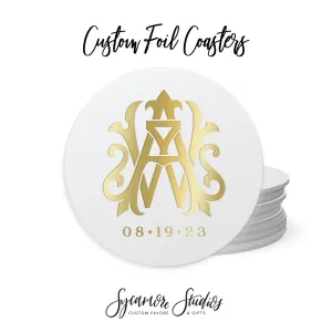 Foiled Wedding Coaster #1 - Monogram