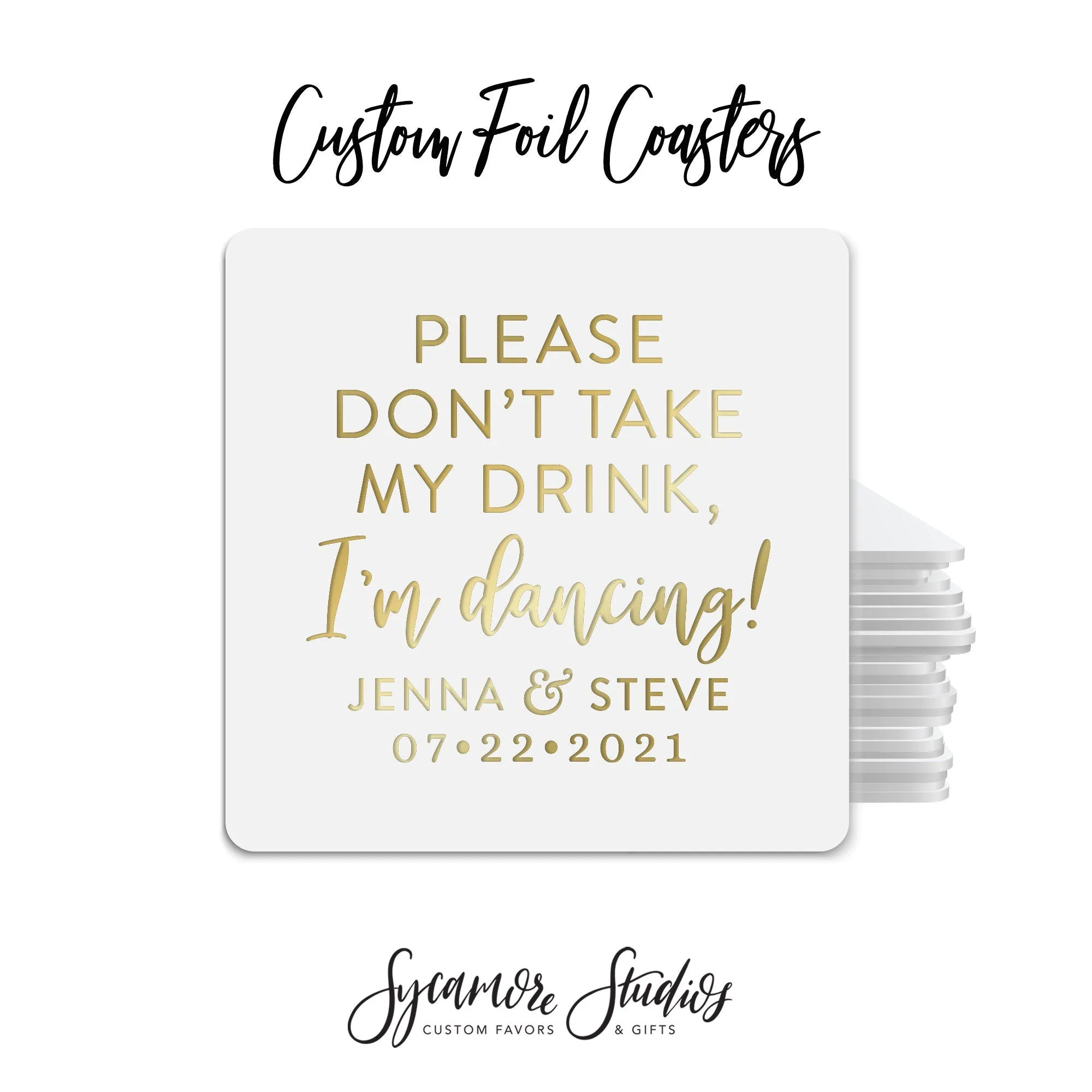 Foiled Wedding Coaster #61 - I'm Dancing