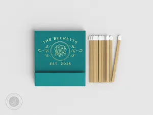 Foiled Wedding Matchbooks #11 - Custom Pet Illustration Wedding Matches, Match Book, Wedding Match Favors, Match Books, Wedding Matchbook