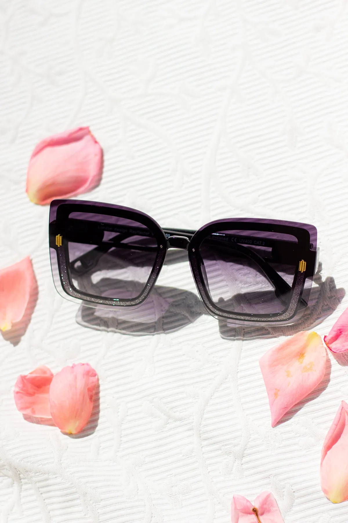 Front Lens Glitter Butterfly Sunglasses