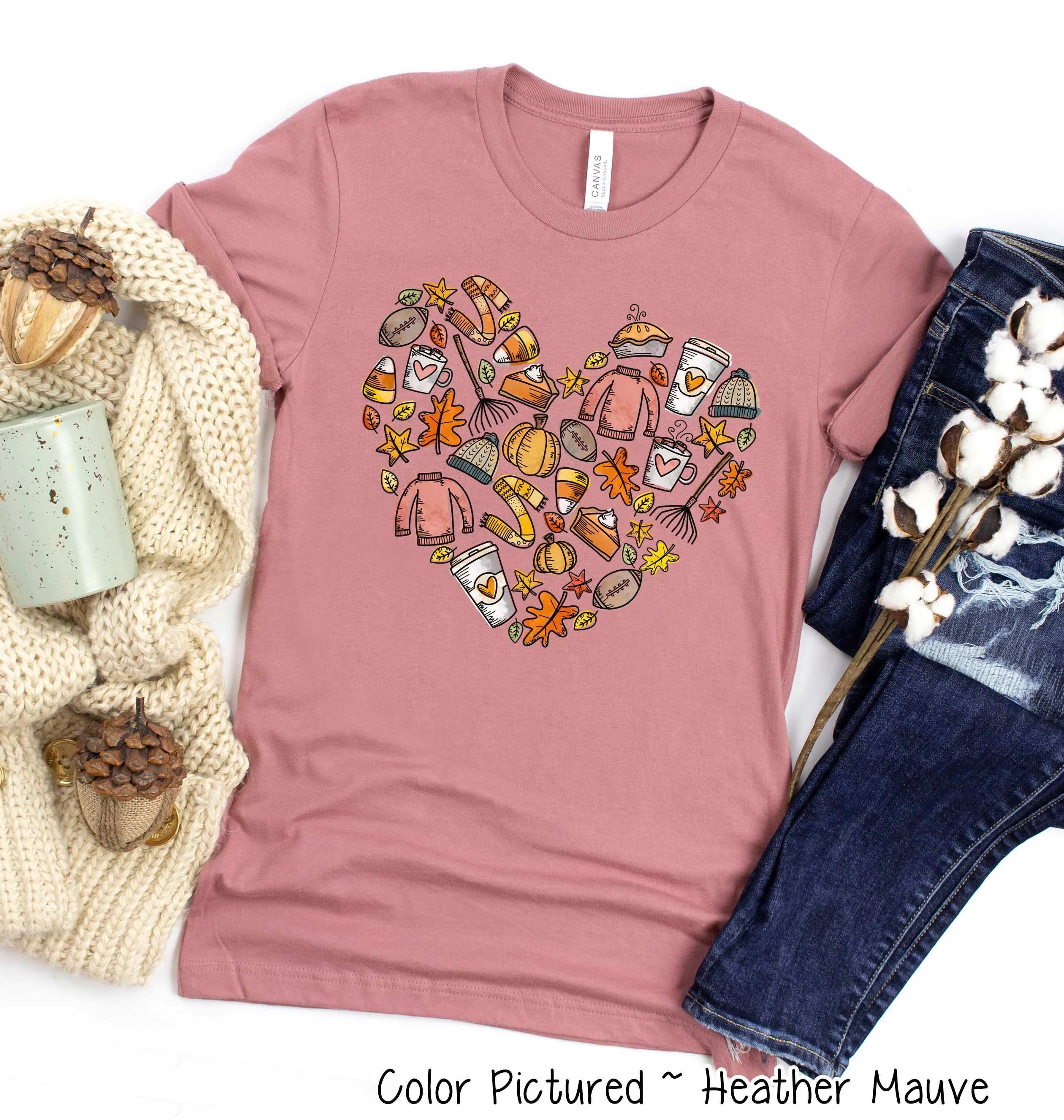 Fun Fall Icon Doodles Fall Tee