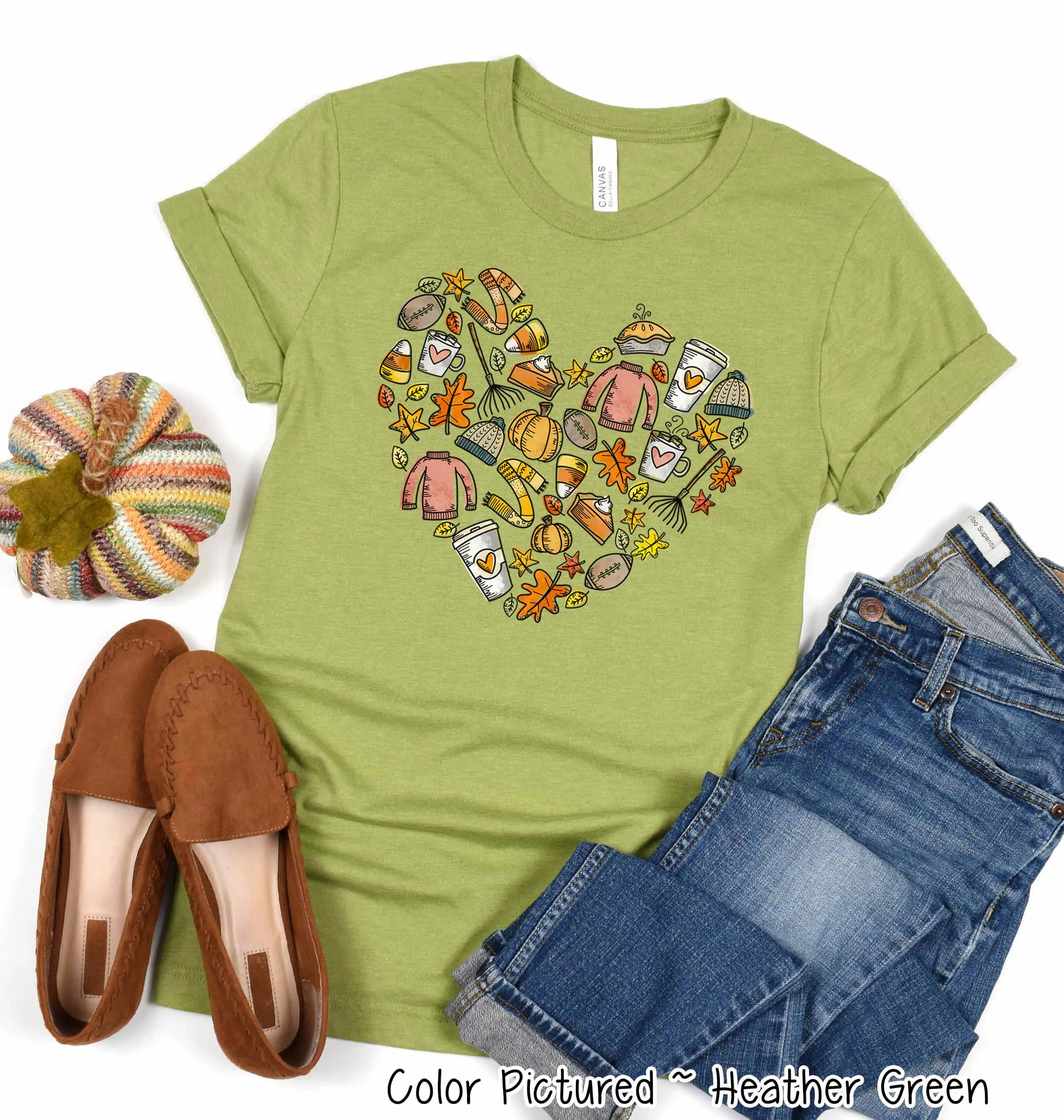 Fun Fall Icon Doodles Fall Tee