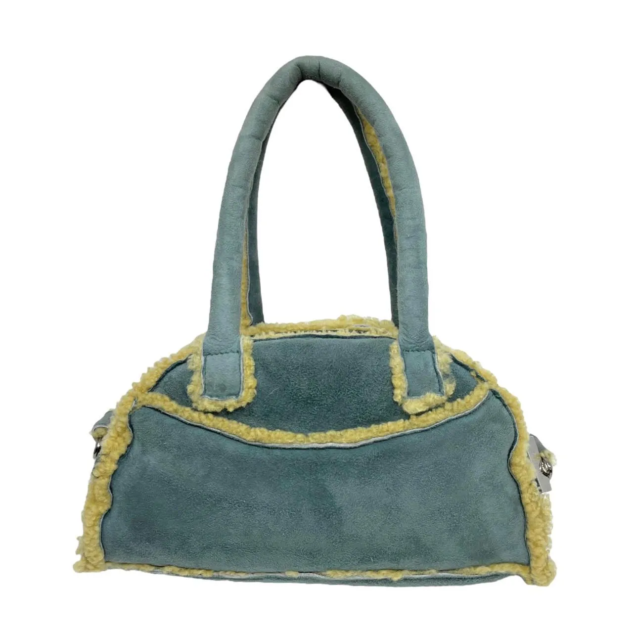 Galliano Blue Mini Sherpa Shoulder Bag