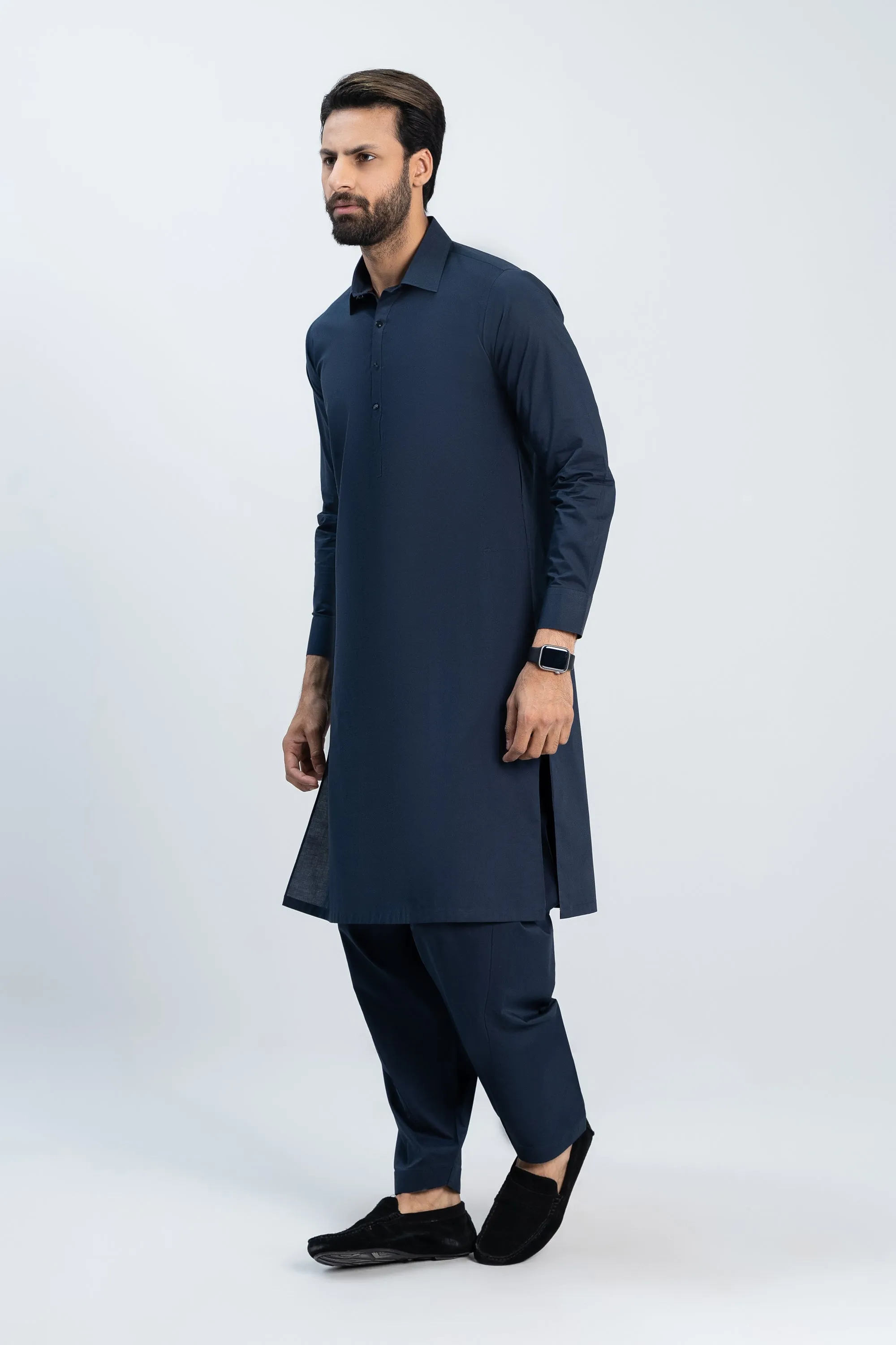Gents Navy Cotton Shalwar Qameez