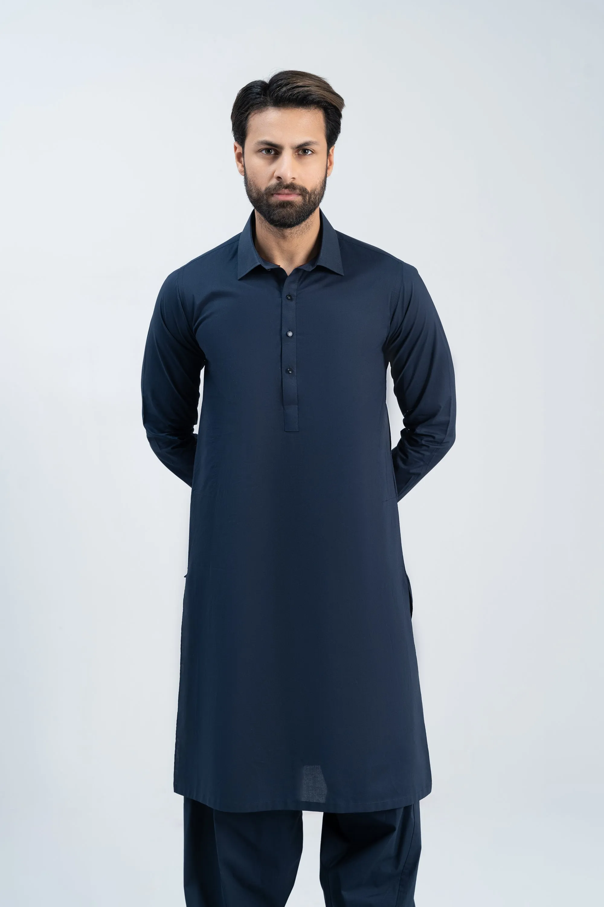 Gents Navy Cotton Shalwar Qameez