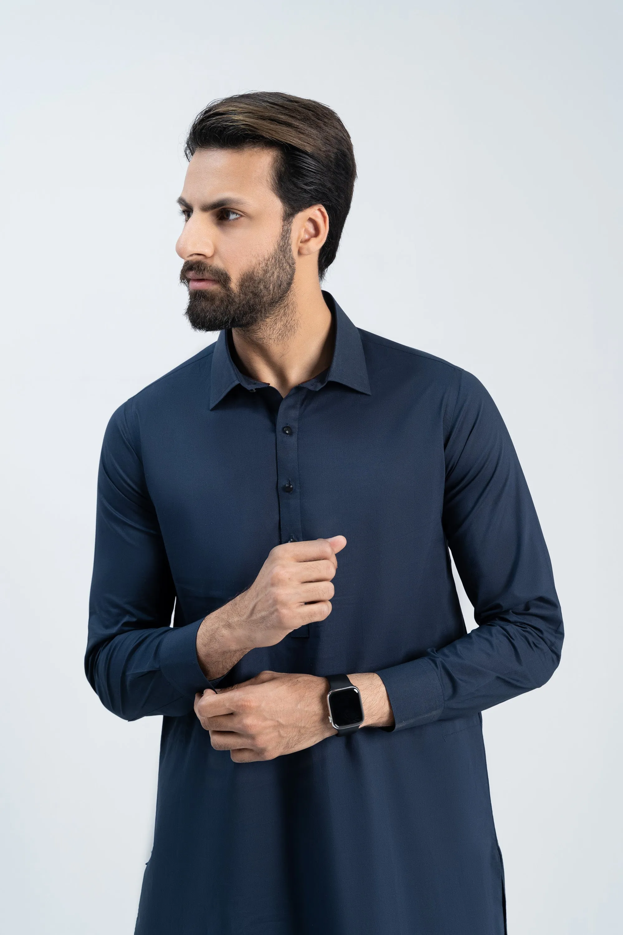 Gents Navy Cotton Shalwar Qameez