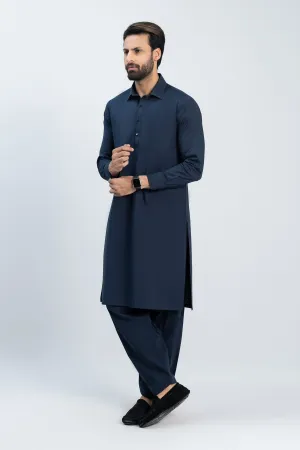 Gents Navy Cotton Shalwar Qameez