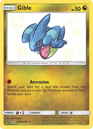 Gible (SV38/SV94) [Sun & Moon: Hidden Fates - Shiny Vault]