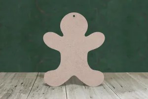 Gingerbread person 1 arms up plain - wooden craft cut-out - 3mm MDF