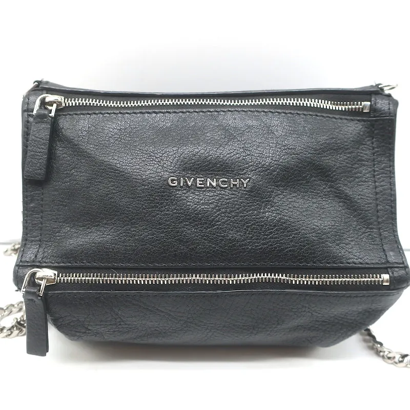 Givenchy Mini Pandora Chain Crossbody Bag Black Leather