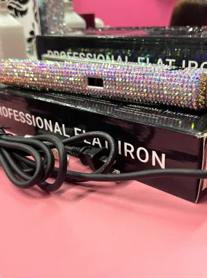 GLAM Crystal Diamond Holographic Rhinestone Flat Iron