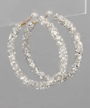 Glitter Hoops- Silver