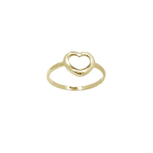 Glossy Outlined Heart Halo Ring (14K)