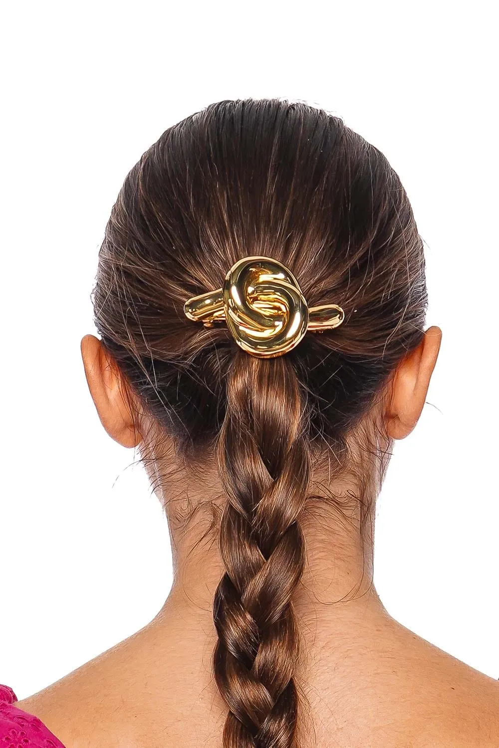 Gold Glossy Knot Barrette